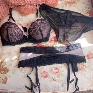 Pink & Black Lingerie Set